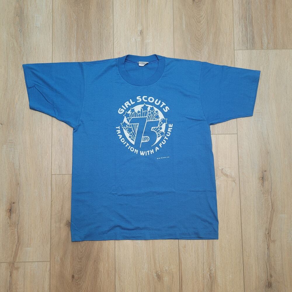 VTG 1986 Girl Scouts T Shirt M Single Stitch USA Made 75th Anniversary 80s
